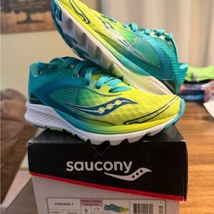 Saucony Women's Running Shoes - Teal & Neon Yellow